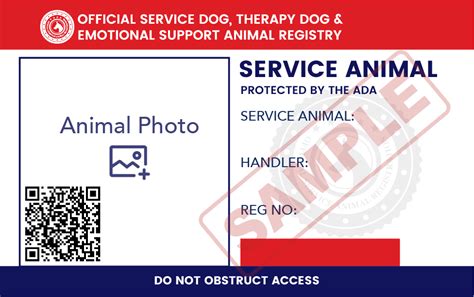 service animal id card template