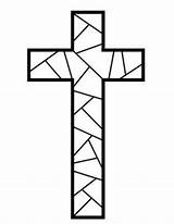Cross Coloring Pages Template Methodist Christian Mosaic Easter Templates Wooden sketch template