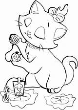 Marie Coloring Pages Cat Disney Print sketch template