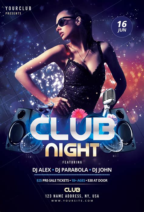 club night dj party flyer template party flyer dj flyer