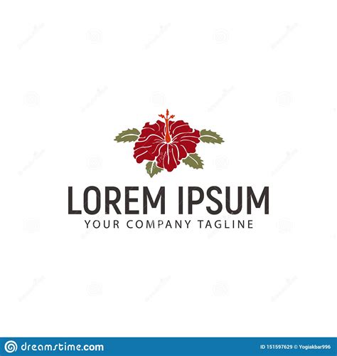 hibiscus flower logo design concept template stock vector