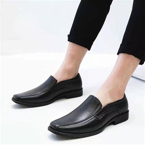 black shoes school shoes  mens rubber weighty lazada ph