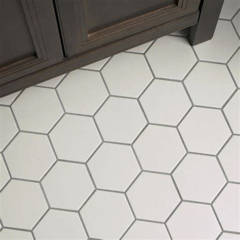 white hexagon floor tile  timeless choice  home architecture