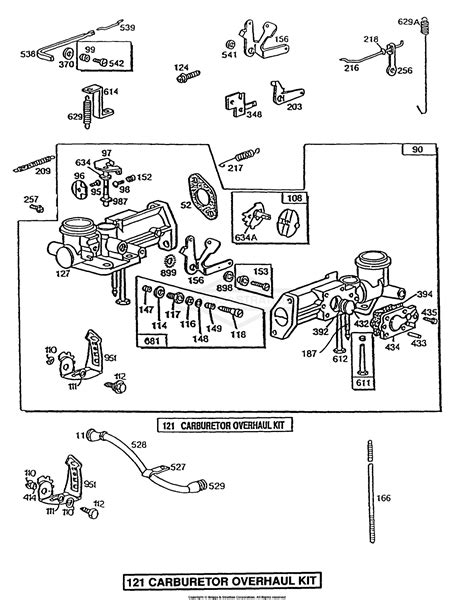 briggs  stratton    parts diagram  rotary choke carburetor