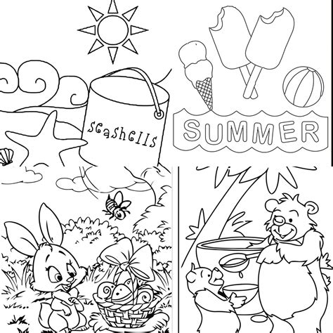 seasons summer printable coloring pages instant  etsy