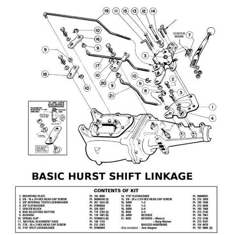 typical exploded view   hurst competition  shifter  parts  numbers