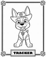 Paw Patrol Pages Coloring Characters Tracker Printable Sheets sketch template