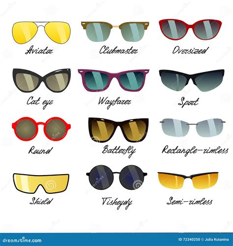 big set vector types of sunglasses 72340250