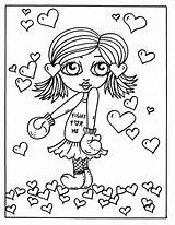 Valentin Eenhoorn Kleurplaat Numerique Kleurende Drukken Prinses Paginas Amoureux Val Numérique Filles Valentines Sweethearts Digi St sketch template