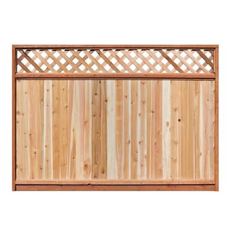 6 Ft H X 8 Ft W Western Red Cedar Lattice Top Fence Panel In The Wood