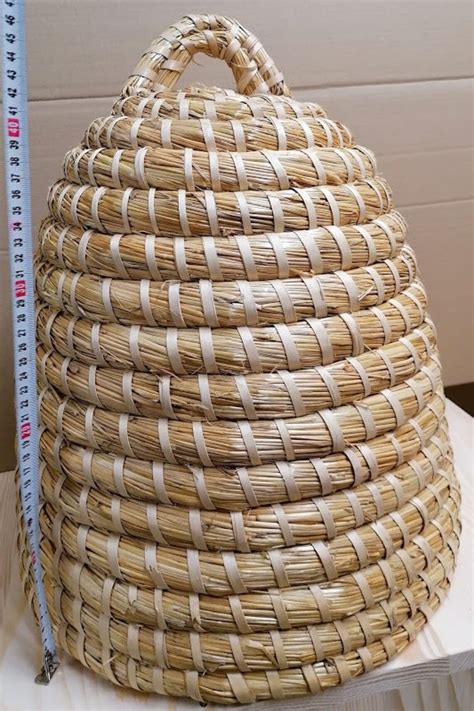 straw bee skep traditional bee skep basket height  etsy