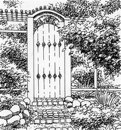 garden gate butterfly coloring page snow queen garden gates digital