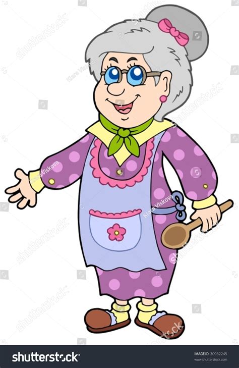 granny with spoon vector illustration 30932245