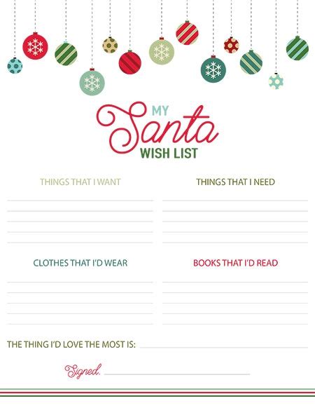 printable christmas list templates  craft eat