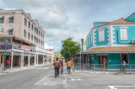 bay street and george street in downtown nassau the bahamas by jeremy
