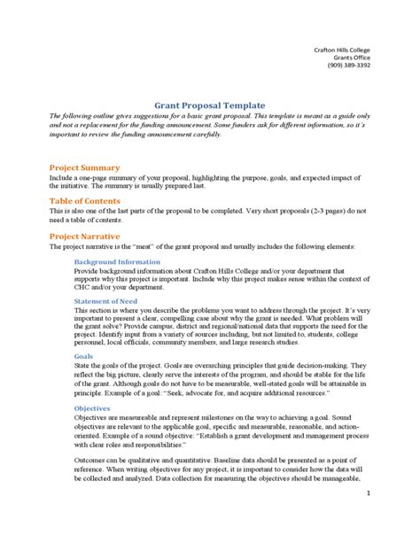 grant proposal template