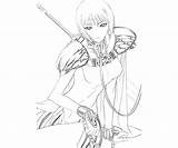 Clare Claymore Cute Coloring Pages sketch template