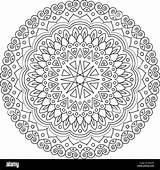 Mandala Circle Round Coloring Ornament Ornamental Alamy Pattern Stock Vector Lace Book sketch template
