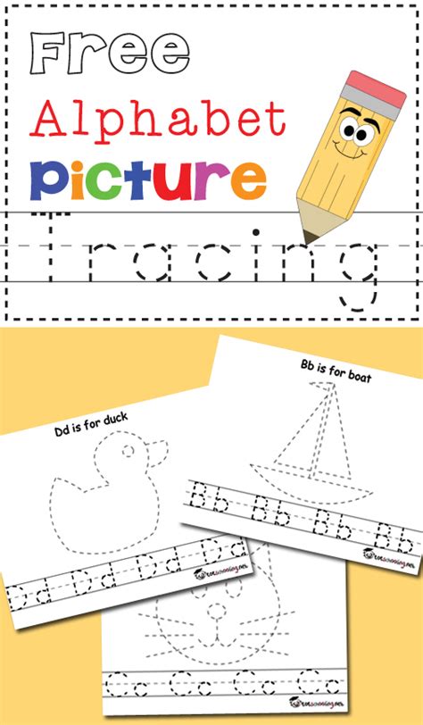 alphabet picture tracing printables totschooling toddler