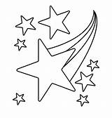 Star Coloring Pages Shooting Sky Printable Falling sketch template