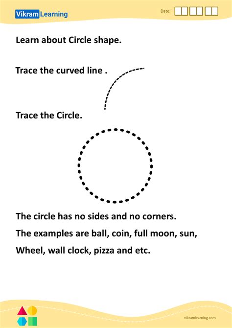 learn  circle shape worksheets vikramlearningcom