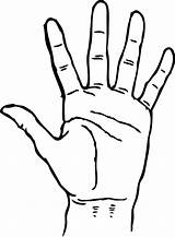 Clipart Hand Line Palm Library Facing Coloring sketch template