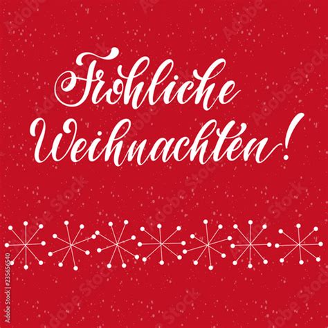 Merry Christmas Lettering On German Language Elements For Invitations
