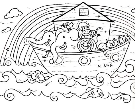 bible coloring page kids  god   animals coloring page