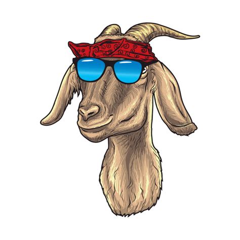 Goat With Sunglasses And Bandana Goat T Shirt Teepublic