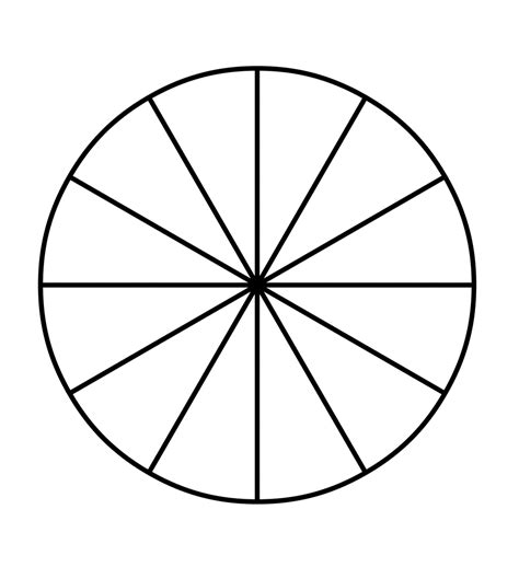 fraction pie divided into twelfths clipart etc