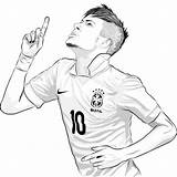 Coloring Pages Soccer Neymar Jr Player Psg Drawing Players Colouring Choose Board Famous Brazilian Draw Drawings sketch template
