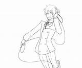 Vocaloid Kaito sketch template