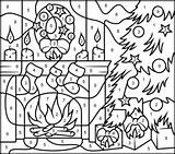 Number Christmas Coloring Color Numbers Pages Printables Hard Printable Kids Fireplace Sheets Games Adults Adult Coloritbynumbers Difficult Colouring Book Print sketch template
