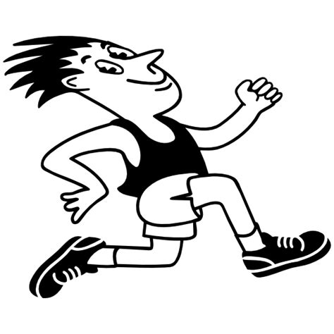 cartoon track field runner sticker