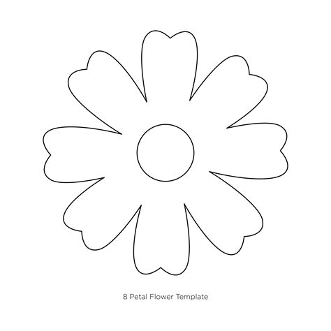 printable  petal flower template