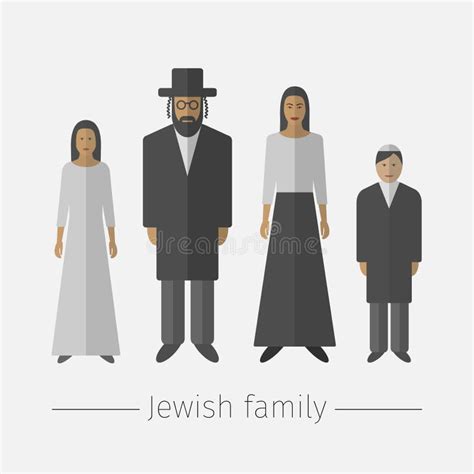 traditional jewish family stock vector illustration  vector