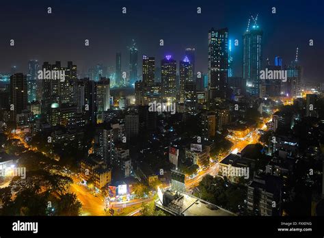 india mumbai bombay view  night stock photo alamy