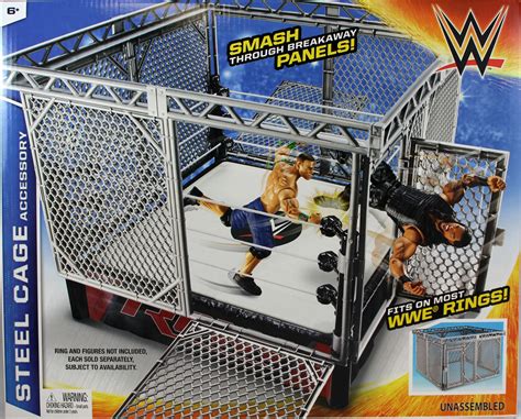 wwe steel cage accessory toy wrestling action figure rings play sets
