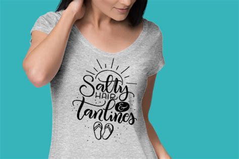 salty hair and tan lines hand drawn lettered cut file by howjoyful