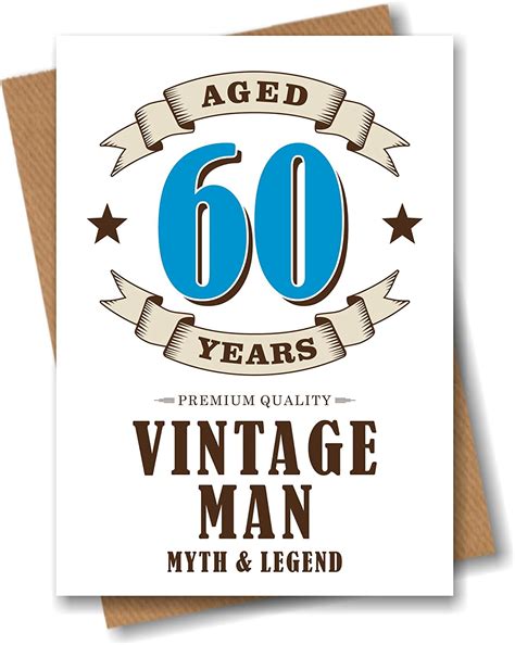 60th birthday card vintage man age 60 sixty uk office products