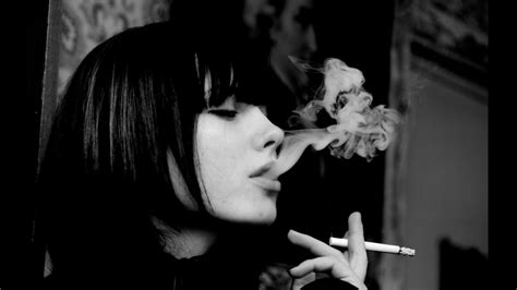 black and white photo smoking girl wallpaper for desktop