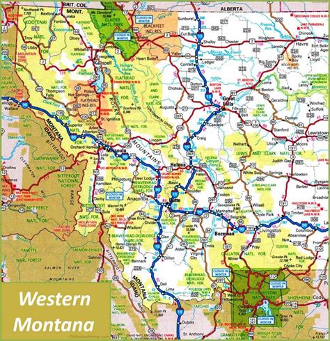 western montana map  cities  towns
