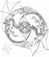 Mandala Drawing Line Outline Girl Dragon Coloring Pages Deviantart Advanced Getdrawings Outlines sketch template