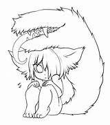 Lineart Scared Furry Use Base Little Deviantart Pages Coloring Template Anime Cat Girl Drawings Fantasy Sketch sketch template