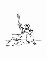 Sword Stone Coloring Drawing Pages Easy Print Disney Kids Paintingvalley sketch template