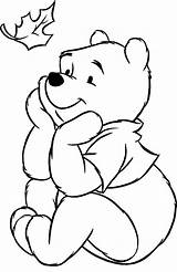 Pooh Winnie Coloring Pages Fall Getdrawings sketch template