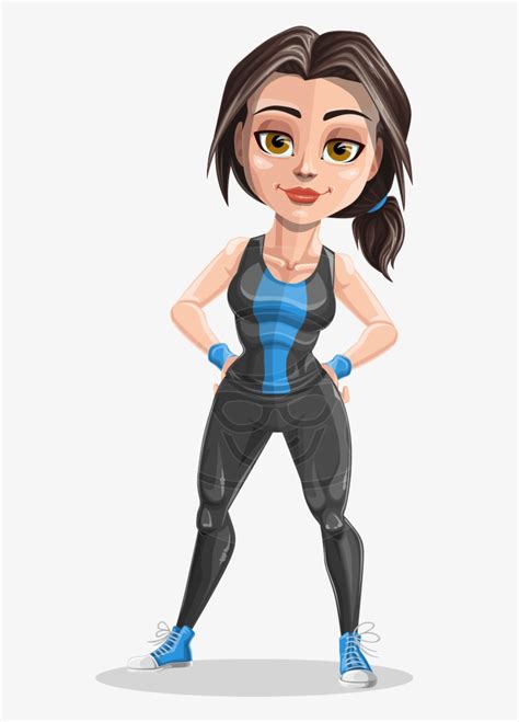 vector fitness cartoon character fitness lady cartoon transparent png