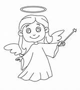 Coloring Pages Angel Angels Printable Cheerful sketch template