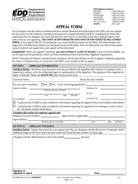 appeal letter  edd sample