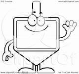Dreidel Mascot Waving Outlined Coloring Clipart Cartoon Vector Regarding Notes sketch template